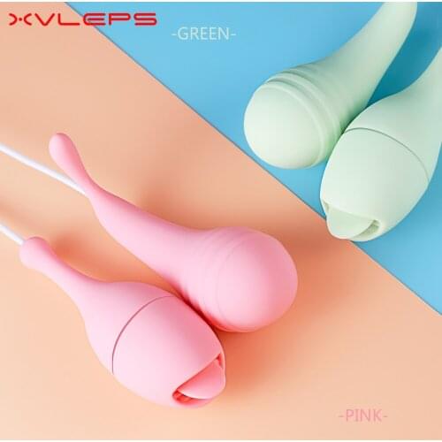 XVLEPS Double Egg Vibrator For Women Vaginal Balls Pussy Licking Toy Clitoris Stimulator Female Tongue Masturbator Adult Machine