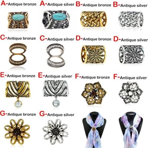 Vintage Flowers Scarf Buckle Clips Hollow Rose Flower Brooch Pins For Women Crystal Holder Silk Button Scarf Brooches Jewelry