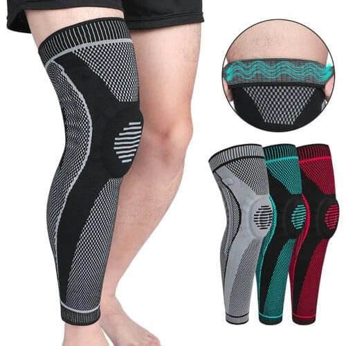 1 Pcs Long Knee Pads Knee Warm SleeveLengthen Stripe Sports Knee Protector Pads Non Slip Bandage Leg Support Leggings