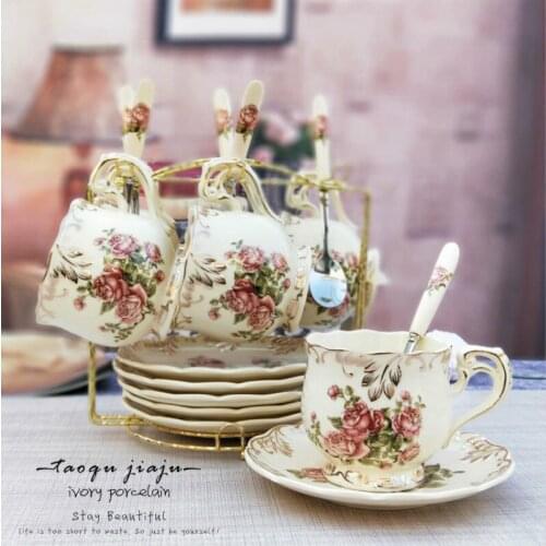 2021 Ceramic High-end Hand-painted Golden Afternoon Tea Coffee Cup Set