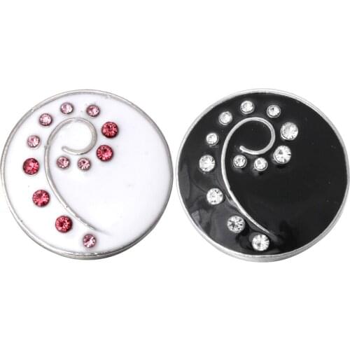 5pcs/lot New Snap Buttons Jewelry Painting Oil Crystal Tree Flower 18mm Snap Buttons Fit Snap Necklace Women DIY Jewelry