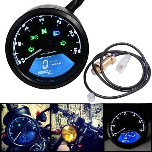 70% HOT SALES!!! LCD Digital Odometer Speedometer Gear Indicator Motorcycle Scooter Tachometer