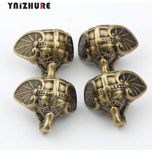 8PCS 28*23mm Antique Elephant Vintage Bronze Jewelry Chest Box Wooden Case Decorative Protection Feet Leg Plastic material