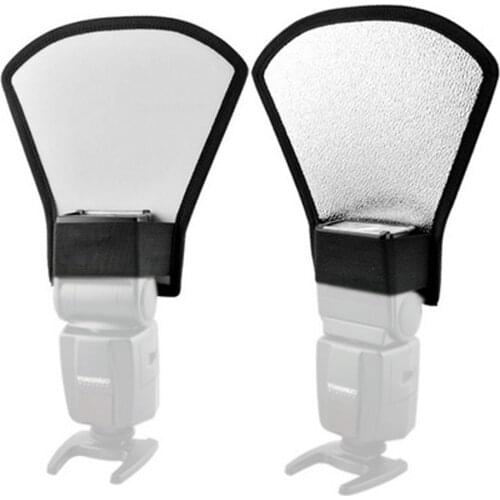 ALLOYSEED Camera Flash Diffuser Softbox Silver White Reflector for Canon 580EX Nikon SB-600 Penta For Olympus FL40 For Tumax 988