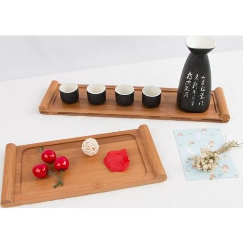 Bamboo Tea Tray Storage Plates For Sushi Dessert Serving Table Cooking Sashimi Container Book Roll