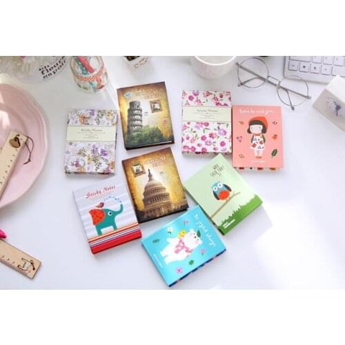 Variety Kawaii hard Memo Pad Sticky Notes set N Times Stickers note pad Bookmark Memo Flags Index Pad office school supply