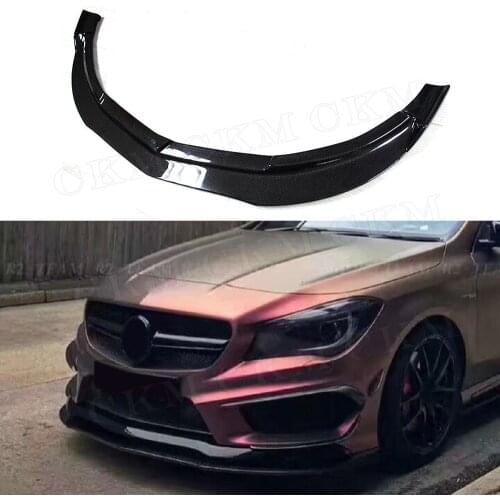 CLA Class Carbon Fiber Front Lip Spoiler for Mercedes Benz W117 CLA200 CLA250 CLA45 AMG 2013-2016 Head Bumper Chin Shovel