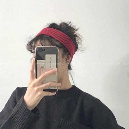 Two wear ~ Ouyang Nana hair belt with the same style daily wear autumn and winter versatile hair belt knit wide INS headbands