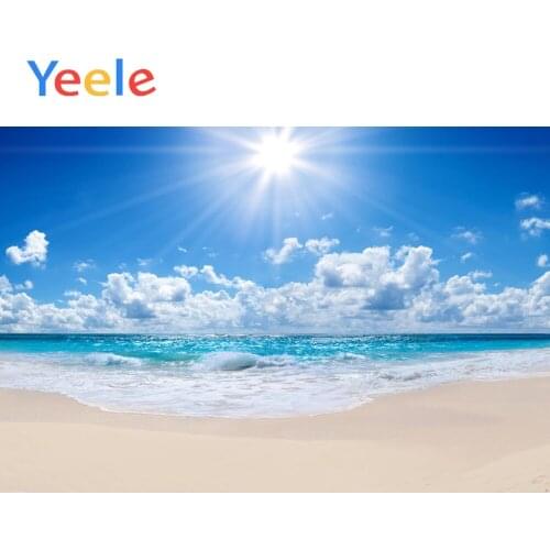 Yeele Sunshine Seaside Blue Sky White Clouds Summer Portrait Backgrounds Photography Baby Photographic Backdrop For Photo Studio