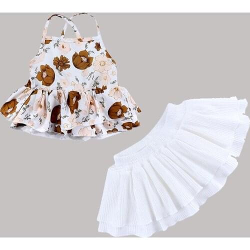 Infant Girl Clothes Kids Outfits 2PCS Sets Toddler Baby Girl Summer Clothes Off Shoulder Tops Skirt Dress Baby Girl Outfit Set