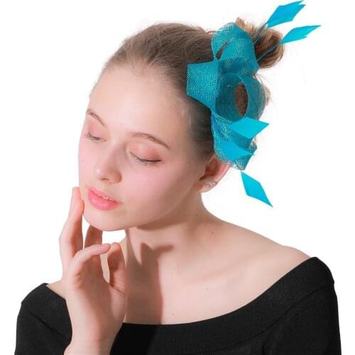 Cute Girls Fascinator Sinamay Headwear Party Hair Clips Ladies Female Elegant Hair Hoop Fascinating Womens Hair Accessories