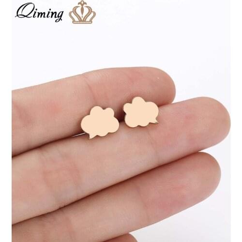 QIMING Minimal Cloud Stud Earrings ladiesWomen Kids Party Cute Boho Earrings Birthday Gift Fashion Minimalist Jewelry