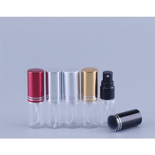 100pcs 5ml Refillable Perfume Spray Bottle Aluminum Spray Atomizer Portable Travel Cosmetic Container Perfume Bottles