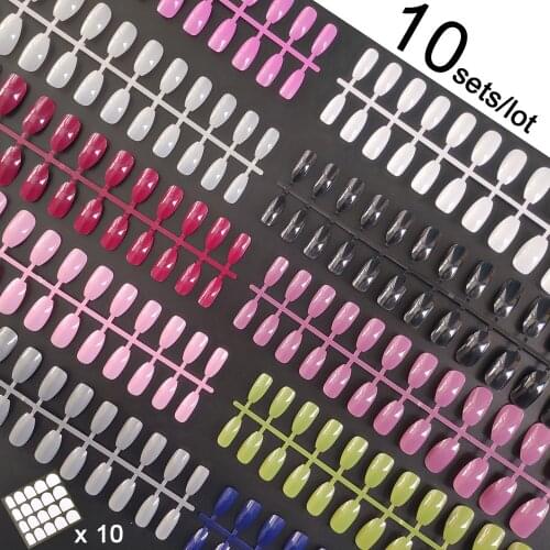 10 Sets Of Press on Nails Full Cover Nails With Nail Adhesive Nail Tips Coffin Nails Coffin Press on Nails Short