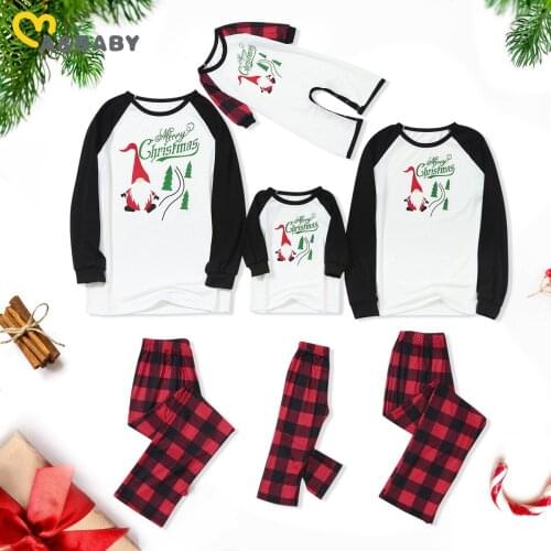 Ma&Baby Christmas Family Matching Outfits Mom Dad And Daughter Son Long Sleeve Clothes Xmas Deer Plaid Outfits Family Look DD43