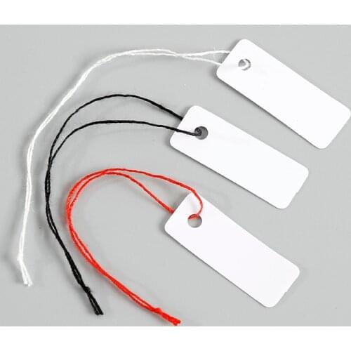 OEM 30x11mm Price Tag Jewelry Hangtag In Stock Ring Hang Tag With String For Pearls, Jewelries, Ornam, Decorations