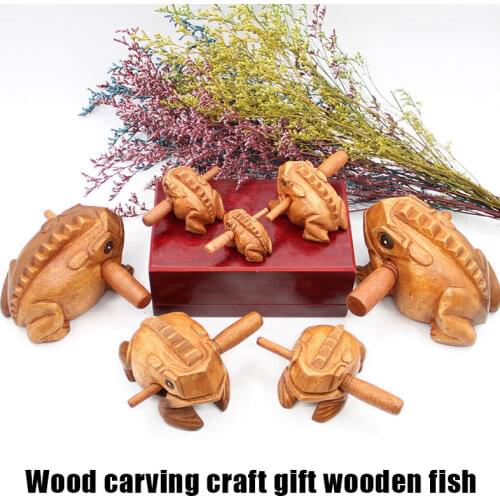 Percussion Instruments Guiro Rasp Wooden Frog with Scraper from Thailand Wooden Frog Musical Instrument