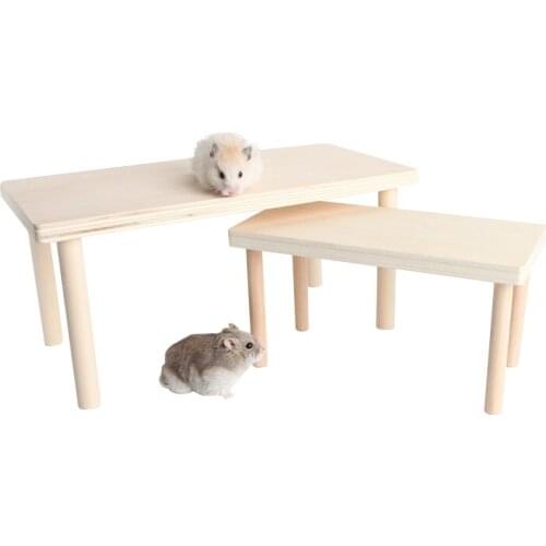 Solid Wood Hamster Platform Thicken Anti-bite Golden Bear Chipmunk Dwarf Rat Small Pet Climbing Platform Hamster Accessories