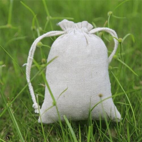 Cotton Linen Gift Bag 9*12cm pack of 100 Birthday Party Wedding Favor Holder Makeup Jewelry Packaging Pouch