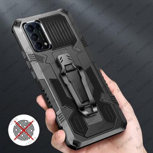 Auroras Shockproof Armor Cover For OPPO Reno5 Case Magnetism Holder Back Clip Case For Reno 5 Pro Cover