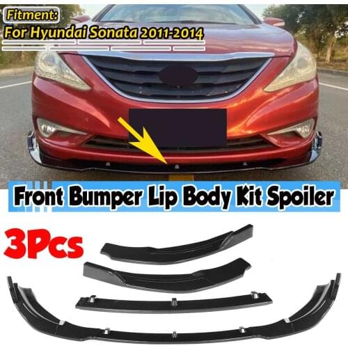 3PCS Car Front Bumper Splitter Lip Diffuser Spoiler Cover Trim Deflector Lips Guard Cover For Hyundai For Sonata 2011-2014