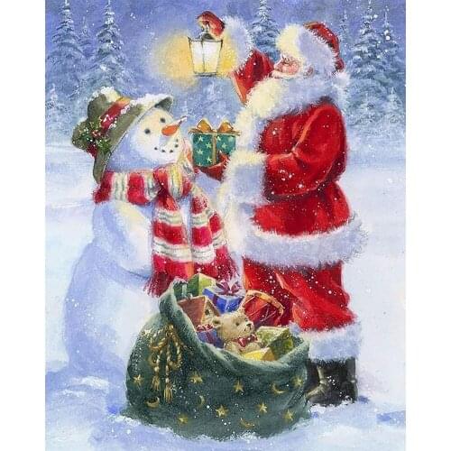 Christmas Santa Claus Snowman 11CT Cross-Stitch DIY Embroidery Kit Knitting Handiwork Handmade Hobby Needle Promotions Sales