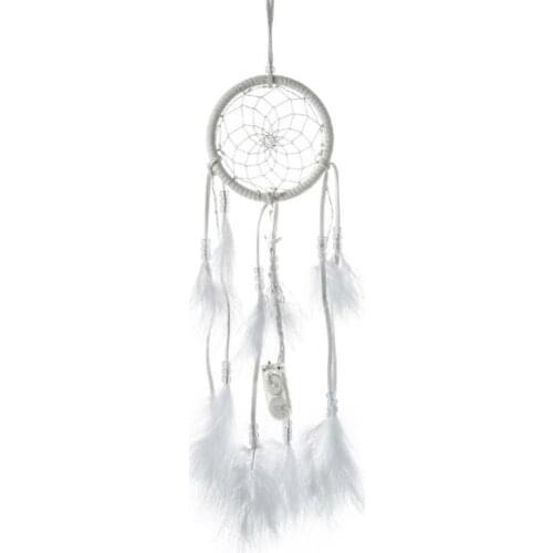 Handmade Dream Catcher Net with Feathers Wall Hanging Dreamcatcher Craft Gift Christmas Decoration for Home -40cm