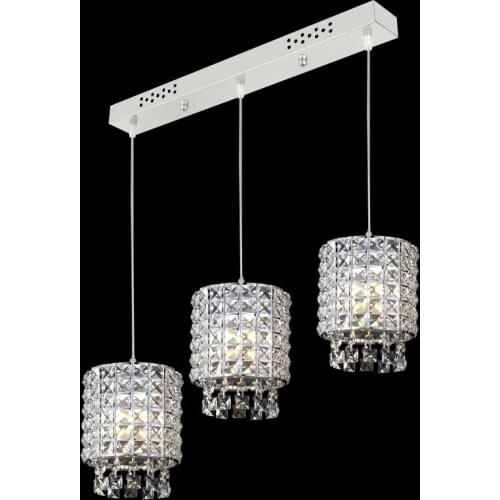 Modern Crystal Pendant Lights Fixtures Suspension Dining Room Hanging Lamp Living Room Kitchen Decor Home Lighting Chrome Metal