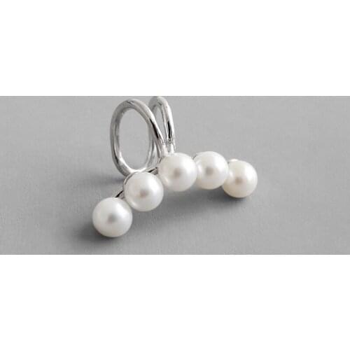 ONLY 1PC 100% real. Authentic 925 Sterling silver ROUND Shell Pearl Clip Earrings (No pierced) Fine jEWELRY TLE766