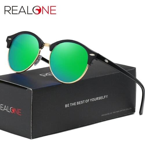 Unisex Combination Browline Round Sunglasses Brand Designer Womens Polarized Fashion Sun Glasses for Men Fashion Sunglass 3864