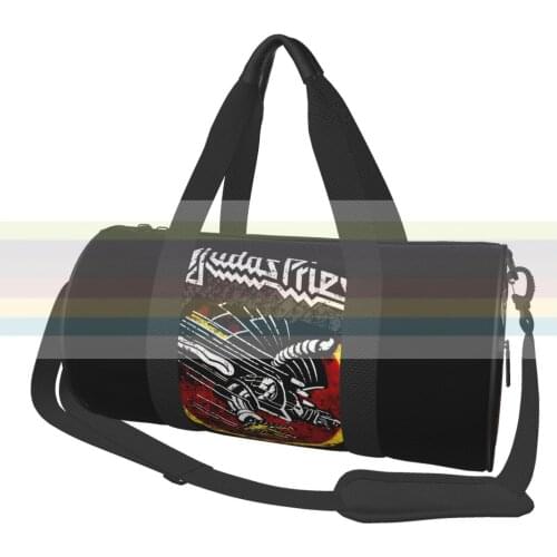 Judas Priest universal travel sports fitness shoulder bag. Nylon portable outdoor sports bag. Dry and wet separation bag