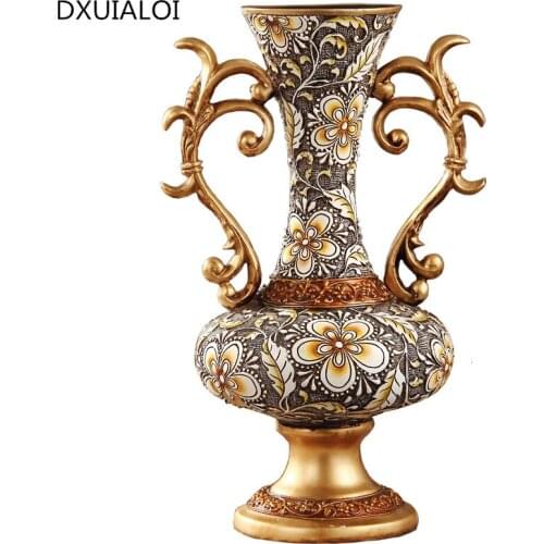 Resin vase handicraft digital home decoration accessories modern for European luxury palace wedding decoration
