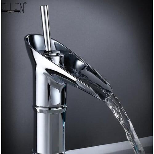 Vidric Bathroom Sink Faucet Waterfall Hot and Cold Crane Water Tap Bathroom Sink Faucet Chrome Faucet Antique Bronze FCT005