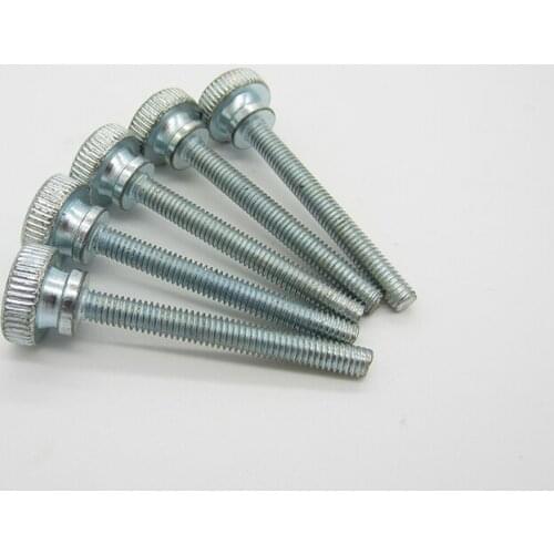 50/20/10pcs M3 M4 M5 M6 Carbon Steel Knurled Thumb Screws with collar round head with knurling manual adjustment screws bolt