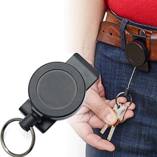 Retractable Key Chain Telescopic Badge Reel with Clip Retractable Steel Wire Rope Keyring Holder Outdoors EDC