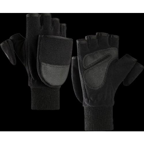 WALK FISH Fishing Gloves Multi Purpose Winter Warm Flip Half Finger Palm Anti-slip Wear-resistant Outdoor Sports Cycling Gloves