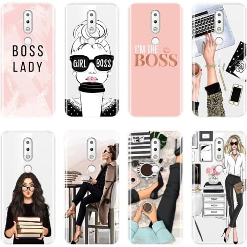 Back Cover For Nokia 7.1 6.1 5.1 3.1 2.1 Plus Girl Boss Pink Women Silicone Soft Case For Nokia 7.1 6.1 5.1 3.1 2.1 Phone Case