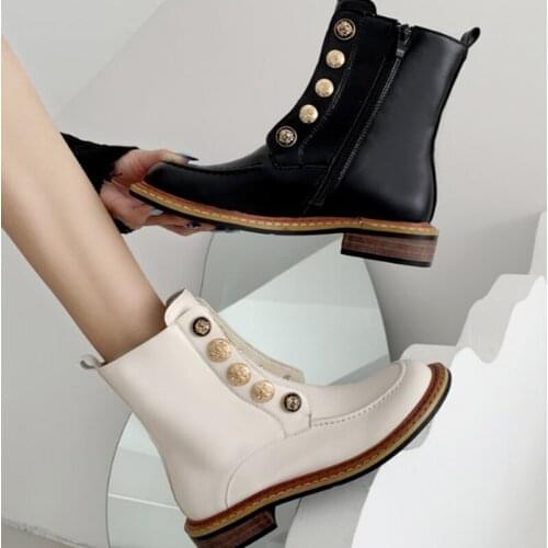 Ankle women shoes pu leather low heel boots woman booties vintage ethic shoe chaussures femme zapatos mujer sapato SA1195
