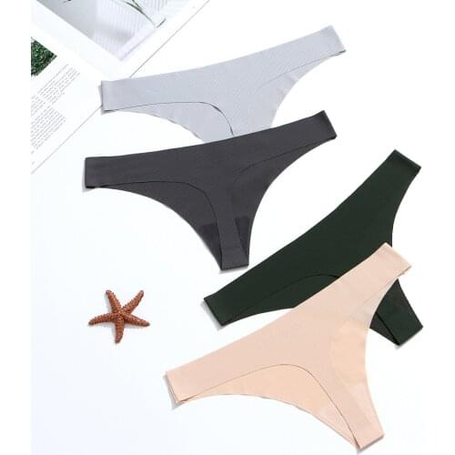 Women Panties Underwear Ultra-thin Viscose Seamless Briefs Ruffles Lingerie sexy super elastic pants 200kg T-Back bikini