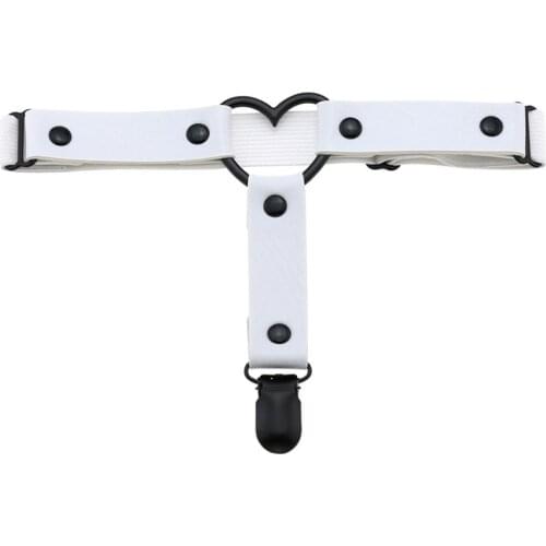 2021 Women Sexy Punk Goth Heart PU Leather Elastic Garter Belt Leg Thigh Ring Clothing Accessory Spring Summer Suspender