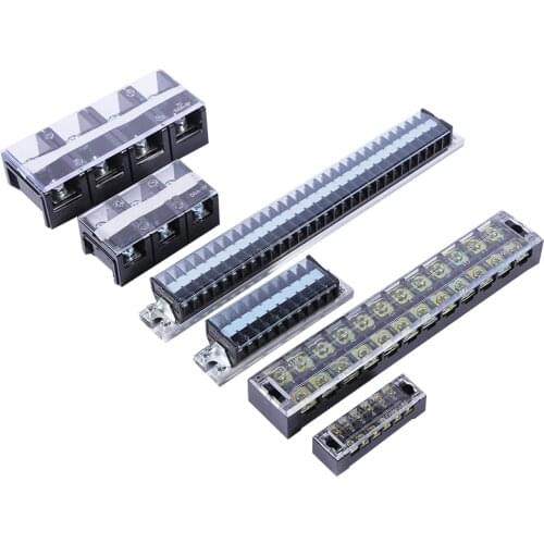 1Pcs Dual Row Barrier Screw Terminal Block Strip Wire Connector 600V 15A 3/4/6/8/10/12 Positions Optional