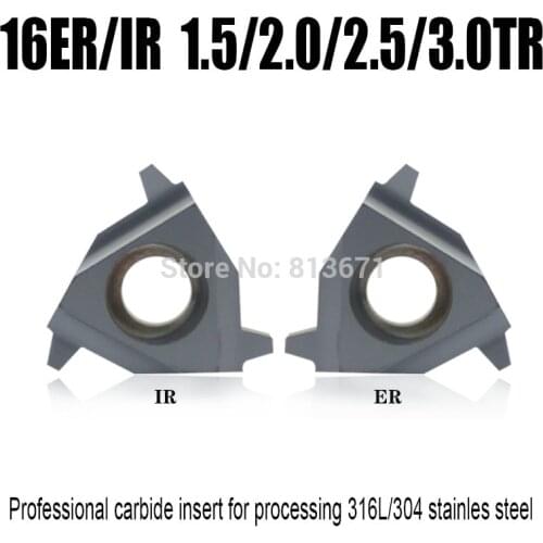1pcs 16ER 1.5/2.0/2.5/3.0 TR quality Carbide Threaded Blade Inserts for Stainless Steel Processing Lathe Thread Turning Tool