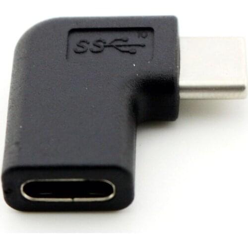 10x USB 3.1 Type C Male to Type C Female Jack 90 Degree Right Angle Charge Sync Data Male to Female Adapter Black