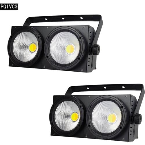 2 PCS 2x100w 2 Eyes COB Light DMX Stage Lighting 200W Cold / Warm White 2-in-1 COB Lighting
