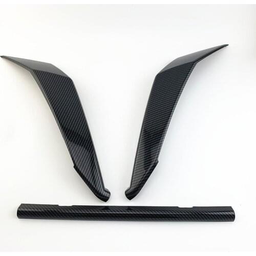 3PCS Front Net Grilles Bumper Cover Guard Strips Trims Carbon Fiber Decoration For Nissan Sentra B18 2020 Car Accessories