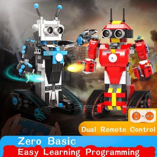 454PCS RC block robot electric building technology remote control intelligent robot boy toy programming building block 3Dwarrior