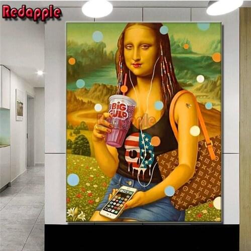 5d Diy Diamond Painting Modern version Mona Lisa Diamond Embroidery Plagiarism woman Cross Stitch Rhinestone Mosaic Home Decor