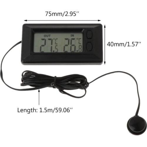 Auto Car LCD Digital Display Indoor Outdoor Thermometer Meter With 1.5m Cable Thermometers Inside and Outside Cars Tools Instrum