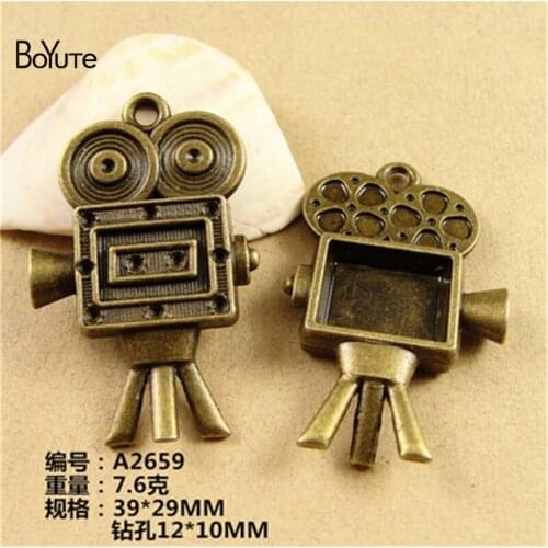 BoYuTe (30 Pieces /lot) 39*25MM Antique Bronze Plated Movie Projector Charms Zinc Alloy Pendants for Jewelry Making Diy Handmade