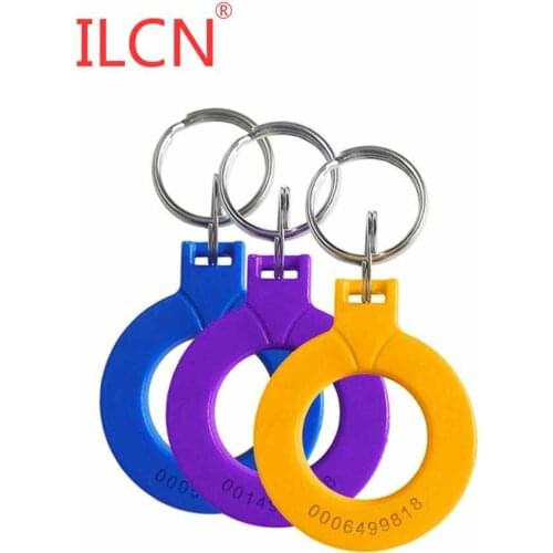 125khz ID Circular Waterproof Read Only Keyfob Token Tag RFID EM4100 llavero Card Key Fob Ring Access Control 1pcs Fast Shipping
